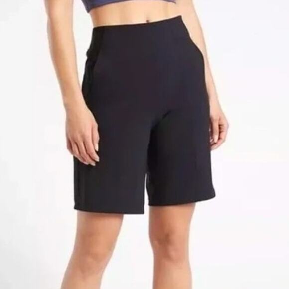 Athleta Black Long Inseam Cosmic Bermuda Short Plus Size 22 Athleisure Sporty - Picture 1 of 6
